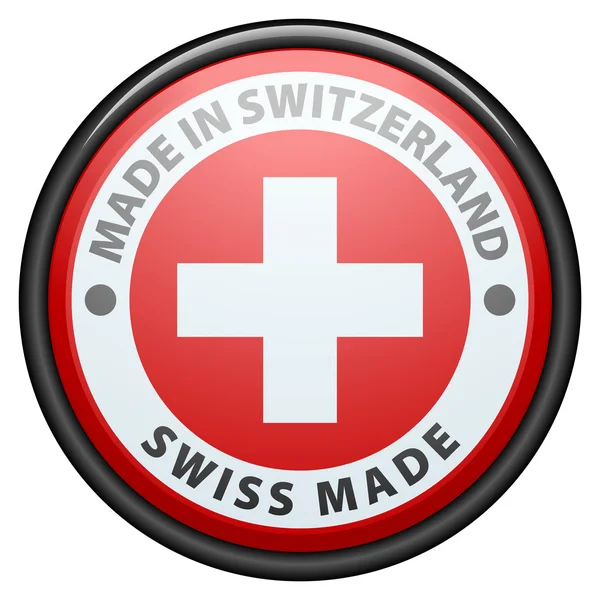 Button. Made in Switzerland — Stock Vector