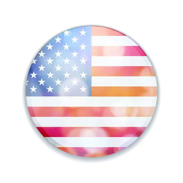 USA flag button — Stock Vector