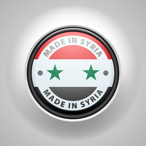 Кнопка. Сделано в Сирии — стоковый вектор