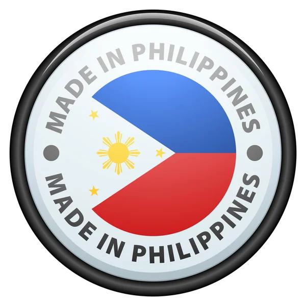 Gomb. Gyártott-ban Fülöp-szigetek — Stock Vector