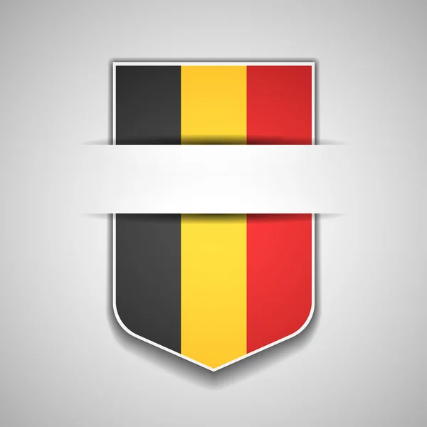 Drapeau de Belgique sur bouclier — Image vectorielle