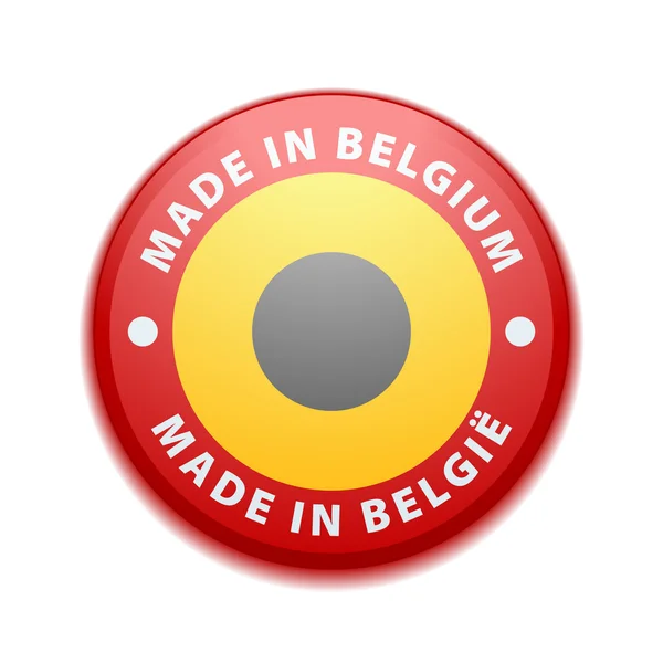 Botón. Fabricado en Bélgica — Vector de stock