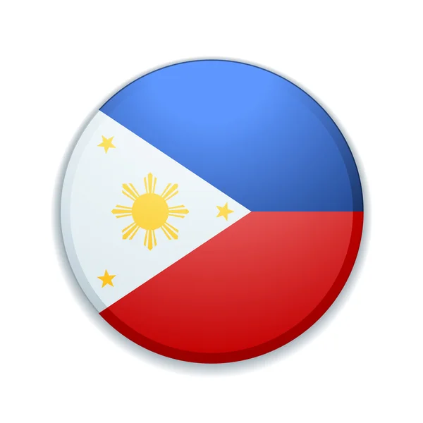 Filippinerna flagga knappen — Stock vektor