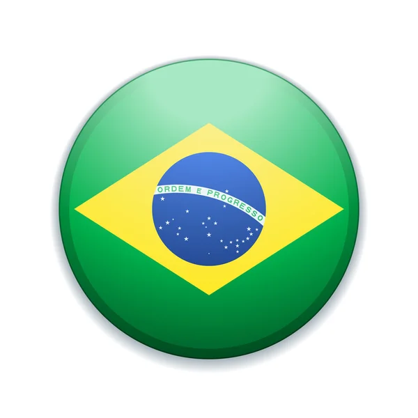 Brazil flag button — Stock Vector