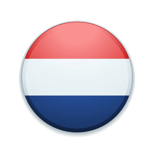 Botón de bandera de los Países Bajos — Vector de stock