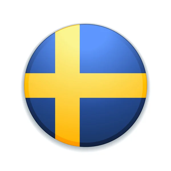 Sweden flag button — Stock Vector
