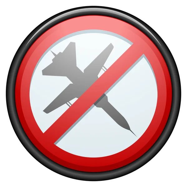 Non sono ammessi aerei militari — Vettoriale Stock