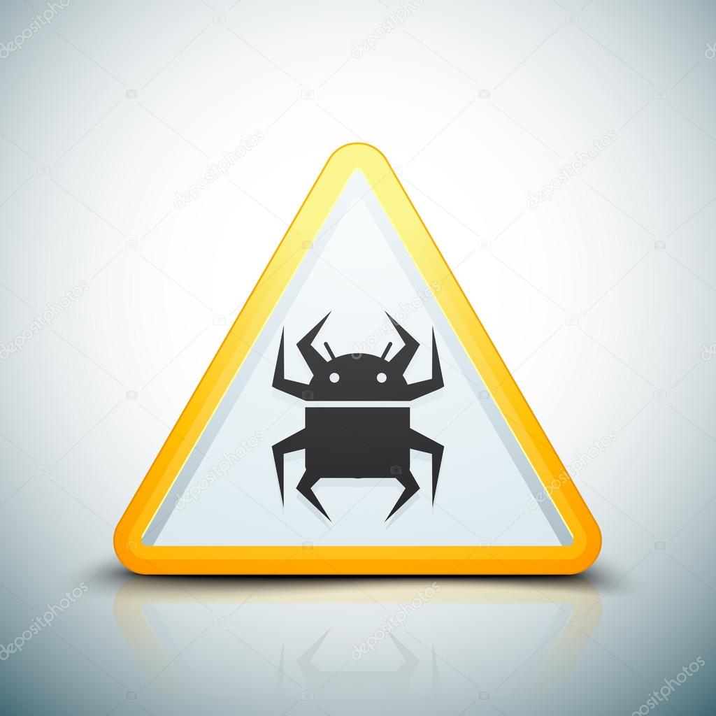 Android Virus Hazard sign