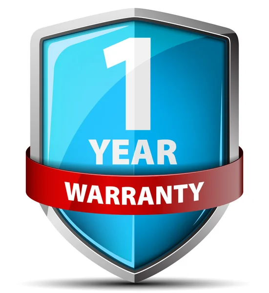 1 year warranty shield — Stock Vector