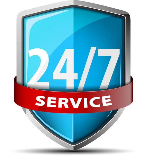 24 / 7 Service Shield — стоковый вектор