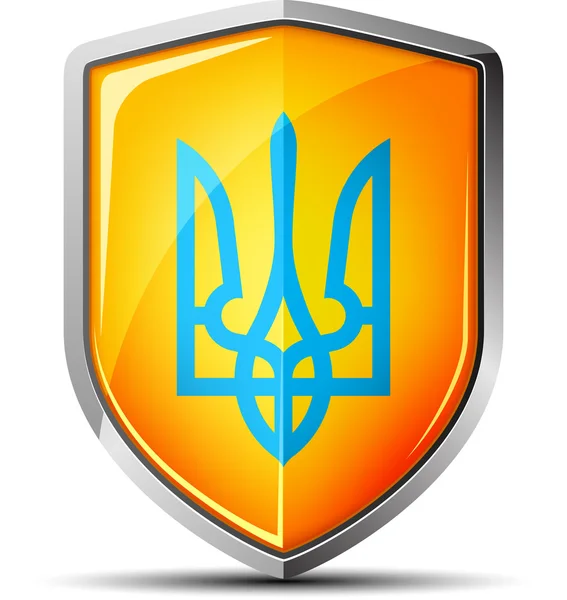 Україна тризуб щит знак — стоковий вектор