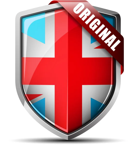 Μεγάλη Βρετανία σημαία ασπίδα — Διανυσματικό Αρχείο