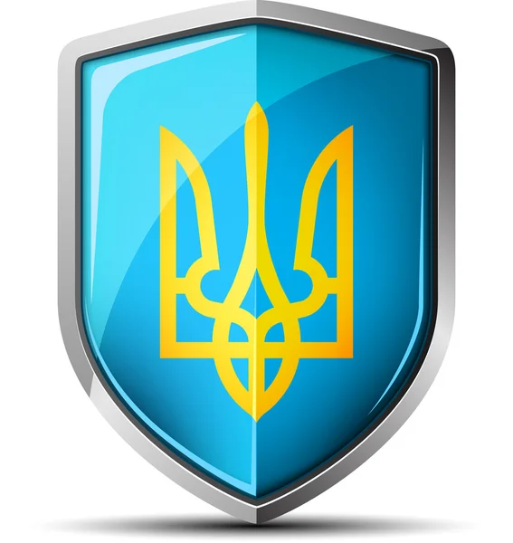 Україна тризуб щит знак — стоковий вектор