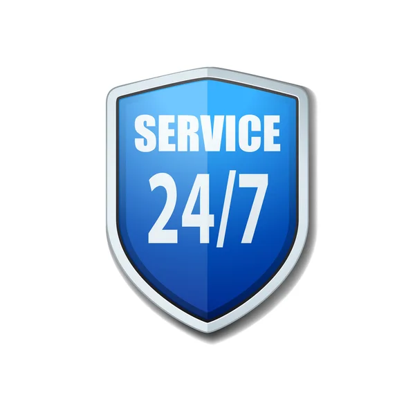 Escudo de servicio 24 / 7 — Archivo Imágenes Vectoriales