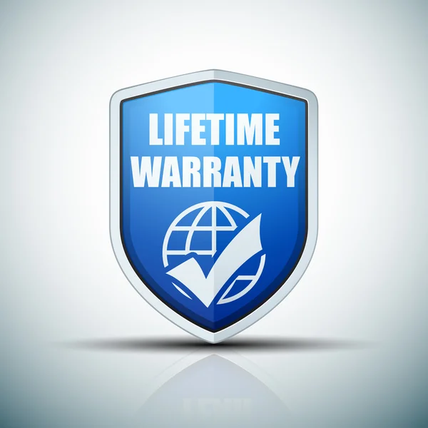 Lifetime Warranty Shield — Stock Vector