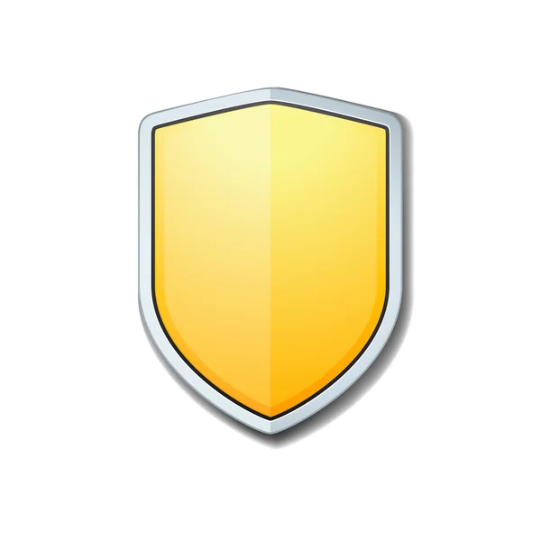 Blank yellow Shield sign — Stock Vector