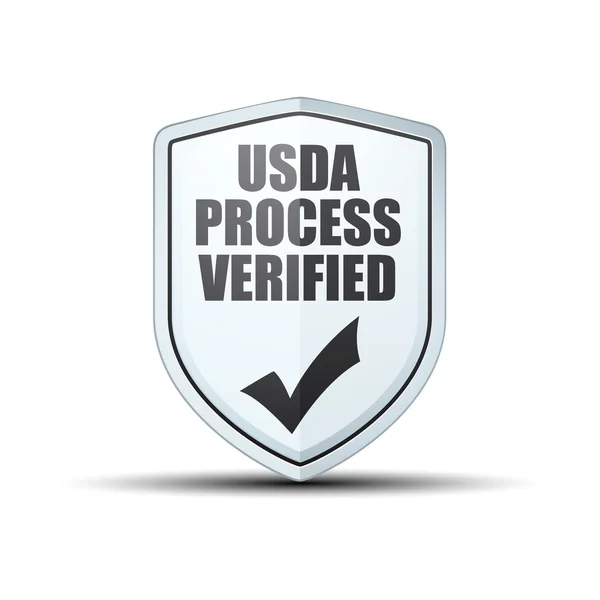 USDA Proceso Signo de escudo verificado — Vector de stock