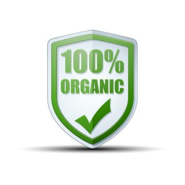 100% Organic shield sign clipart