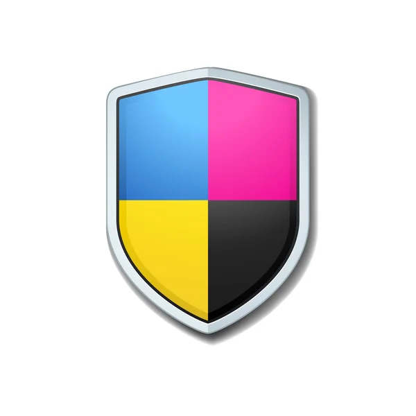 CMYK-Shield bescherming teken — Stockvector