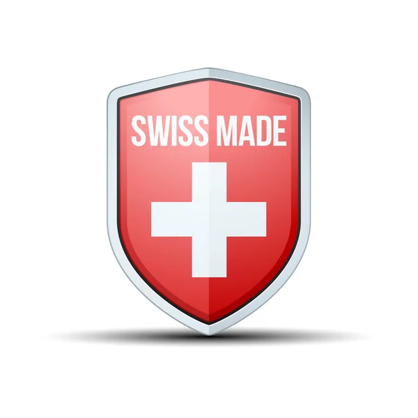 Swiss Made σημάδι ασπίδα — Διανυσματικό Αρχείο