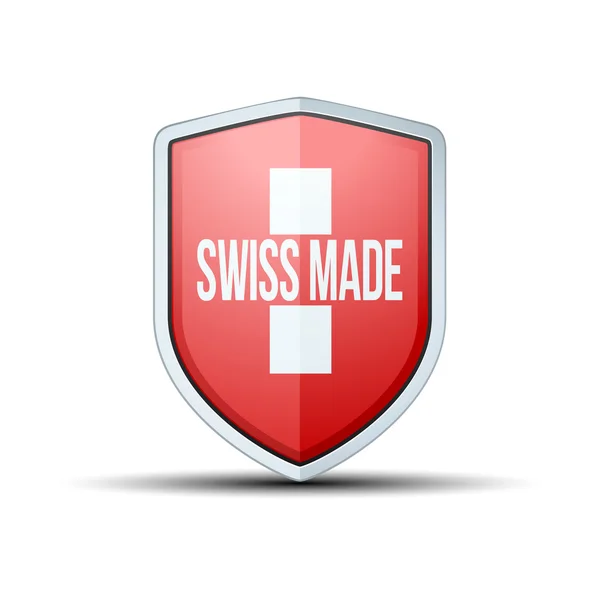 Swiss Made σημάδι ασπίδα — Διανυσματικό Αρχείο
