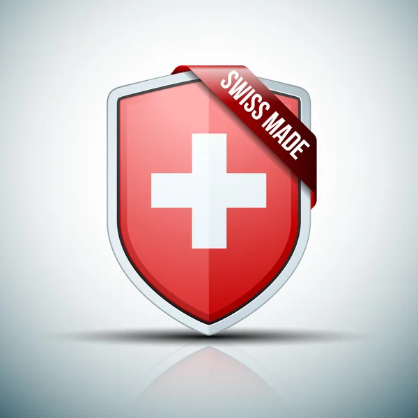 Swiss Made shield sign — Stock Vector