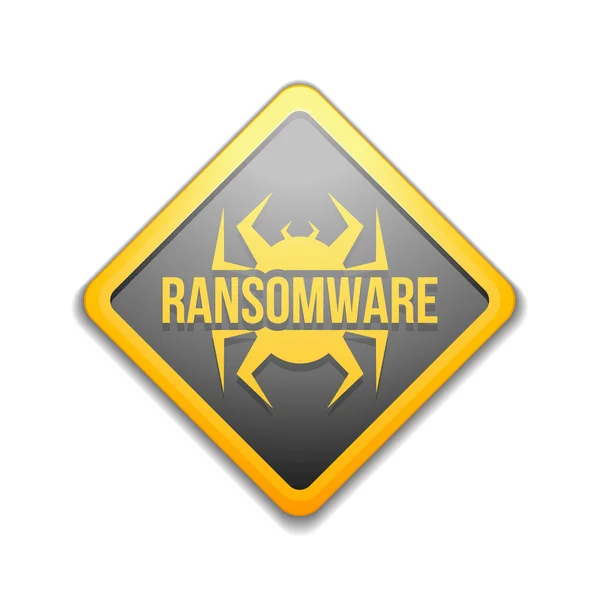 Znak zagrożenia Ransomware — Wektor stockowy