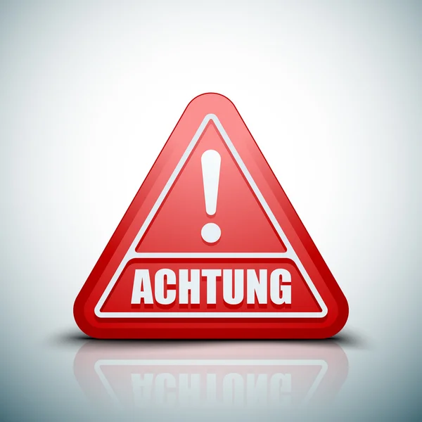 Exclamation Achtung sign — Stock Vector