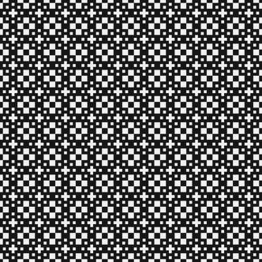 Soyut geometrik çapraz siyah beyaz desen, vektör illüstrasyonu  