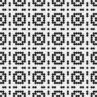 Soyut siyah ve beyaz süs desenli vektör çizimi