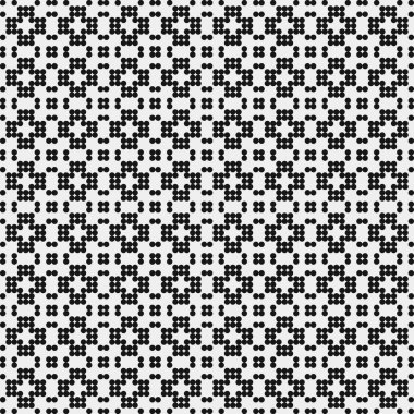 Noktalı siyah beyaz haç deseni, logo üretken hesaplama sanatı çizimi