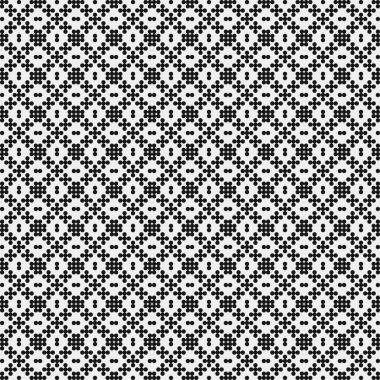 Soyut siyah ve beyaz süs desenli vektör çizimi