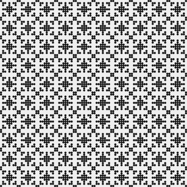 Noktalı siyah beyaz haç deseni, logo üretken hesaplama sanatı çizimi