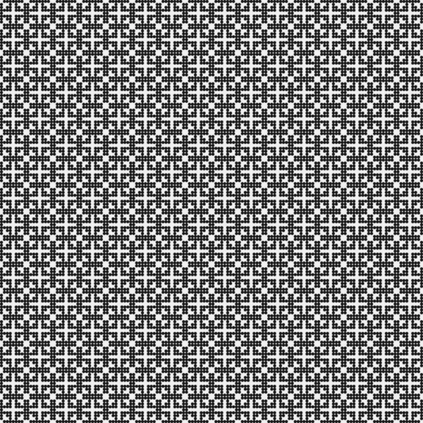 Motif Croix Noir Blanc Pois Illustration Art Computationnel Générative Logo — Image vectorielle