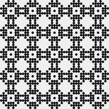 Noktalı siyah beyaz haç deseni, logo üretken hesaplama sanatı çizimi