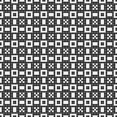 Soyut siyah ve beyaz süs desenli vektör çizimi