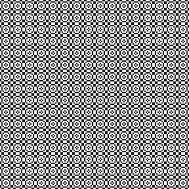 Siyah ve beyaz geometrik şekillerin kusursuz deseni.