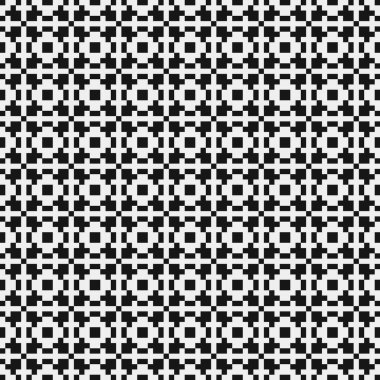 Soyut geometrik çapraz siyah beyaz desen, vektör illüstrasyonu  