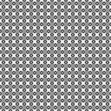 Noktalı siyah beyaz haç deseni, logo üretken hesaplama sanatı çizimi