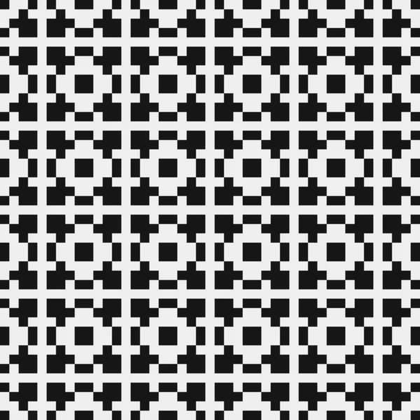 Векторный Бесшовный Шаблон Черно Белый Геометрический Орнамент — стоковый вектор