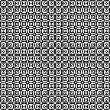 Noktalı siyah beyaz haç deseni, logo üretken hesaplama sanatı çizimi