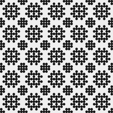 Noktalı siyah beyaz haç deseni, logo üretken hesaplama sanatı çizimi