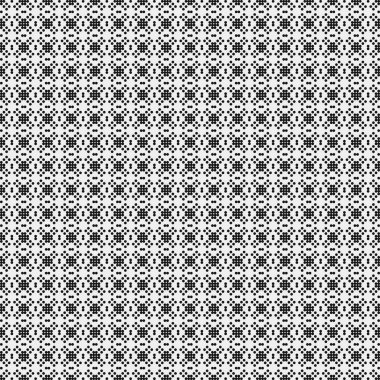 Noktalı siyah beyaz haç deseni, logo üretken hesaplama sanatı çizimi