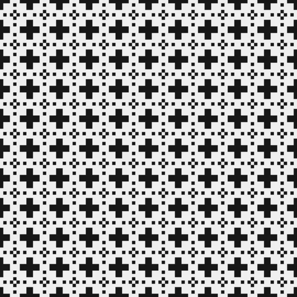 Vector Seamless Pattern Black White Geometric Tiles Dotted Elements Abstract — Stock Vector