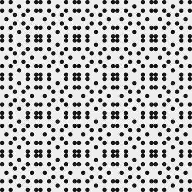 Noktalı siyah beyaz haç deseni, logo üretken hesaplama sanatı çizimi