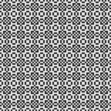 Siyah ve beyaz geometrik şekilli kusursuz desen. vektör illüstrasyonu.