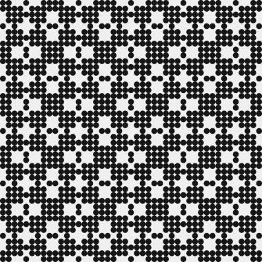 Noktalı siyah beyaz haç deseni, logo üretken hesaplama sanatı çizimi