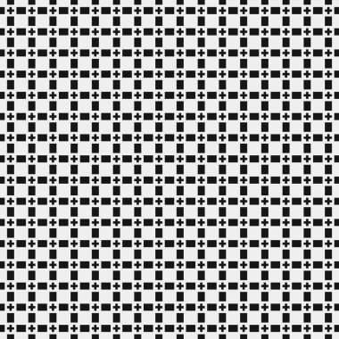 Soyut geometrik çapraz siyah beyaz desen, vektör illüstrasyonu  