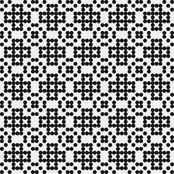 Schwarz Weißes Kreuzmuster Mit Punkten Logo Generative Computergrafik Illustration — Stockvektor