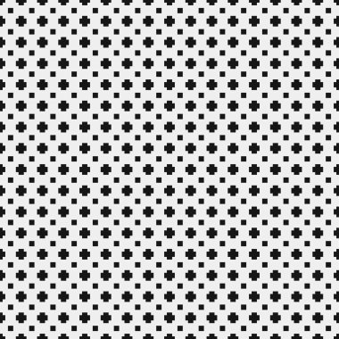 Siyah ve beyaz geometrik şekillerin kusursuz deseni. Üretken hesaplama sanatı vektör çizimi